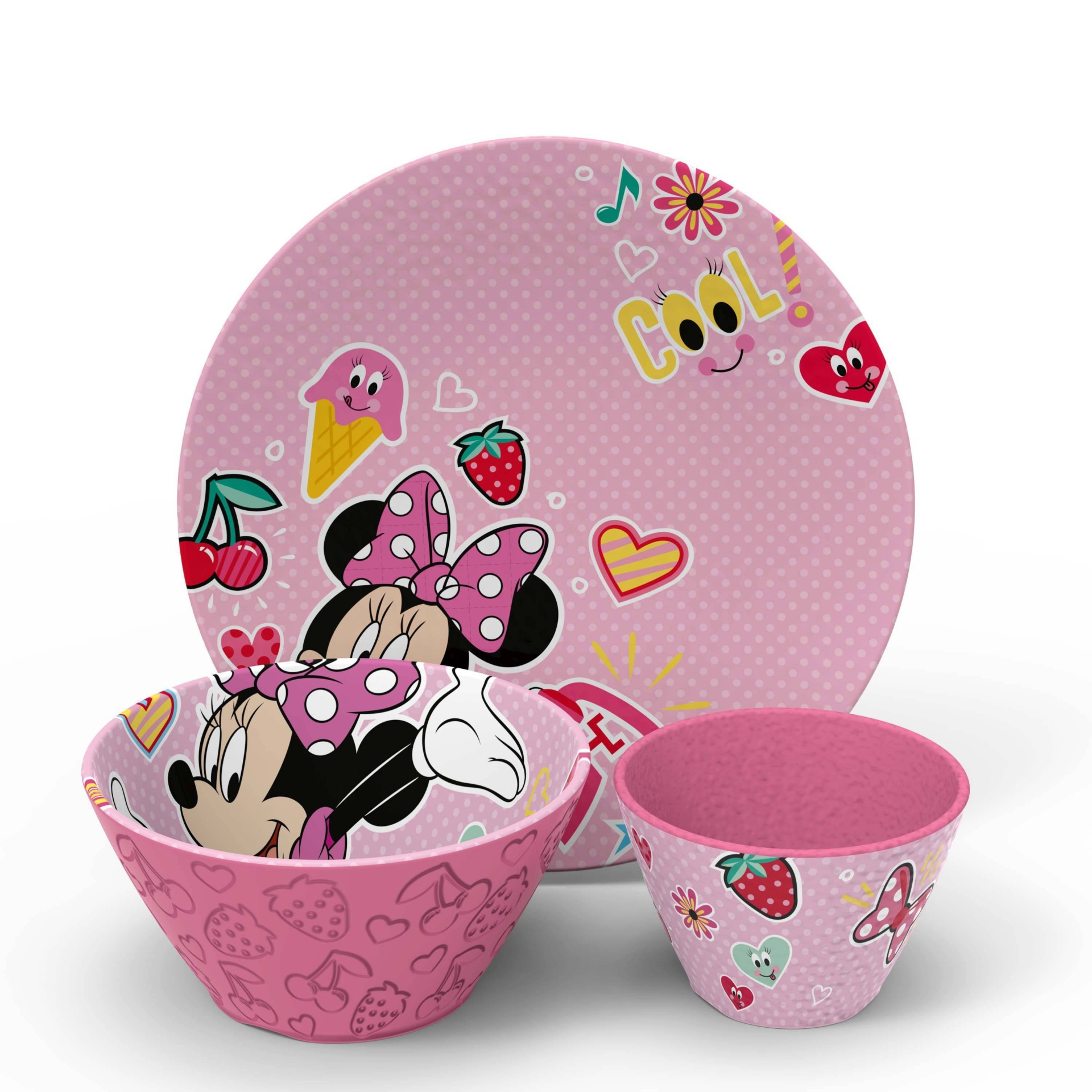 slide 1 of 10, Disney Minnie Mouse Melamine Dinnerware Set - Zak Designs, 3 ct