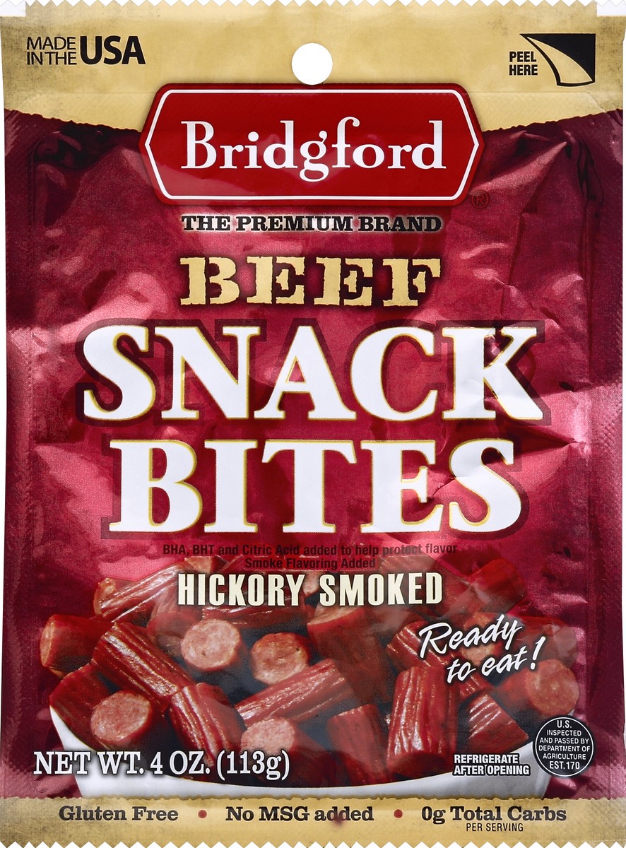 slide 2 of 3, Bridgford Beef Snack Bites, 4 oz