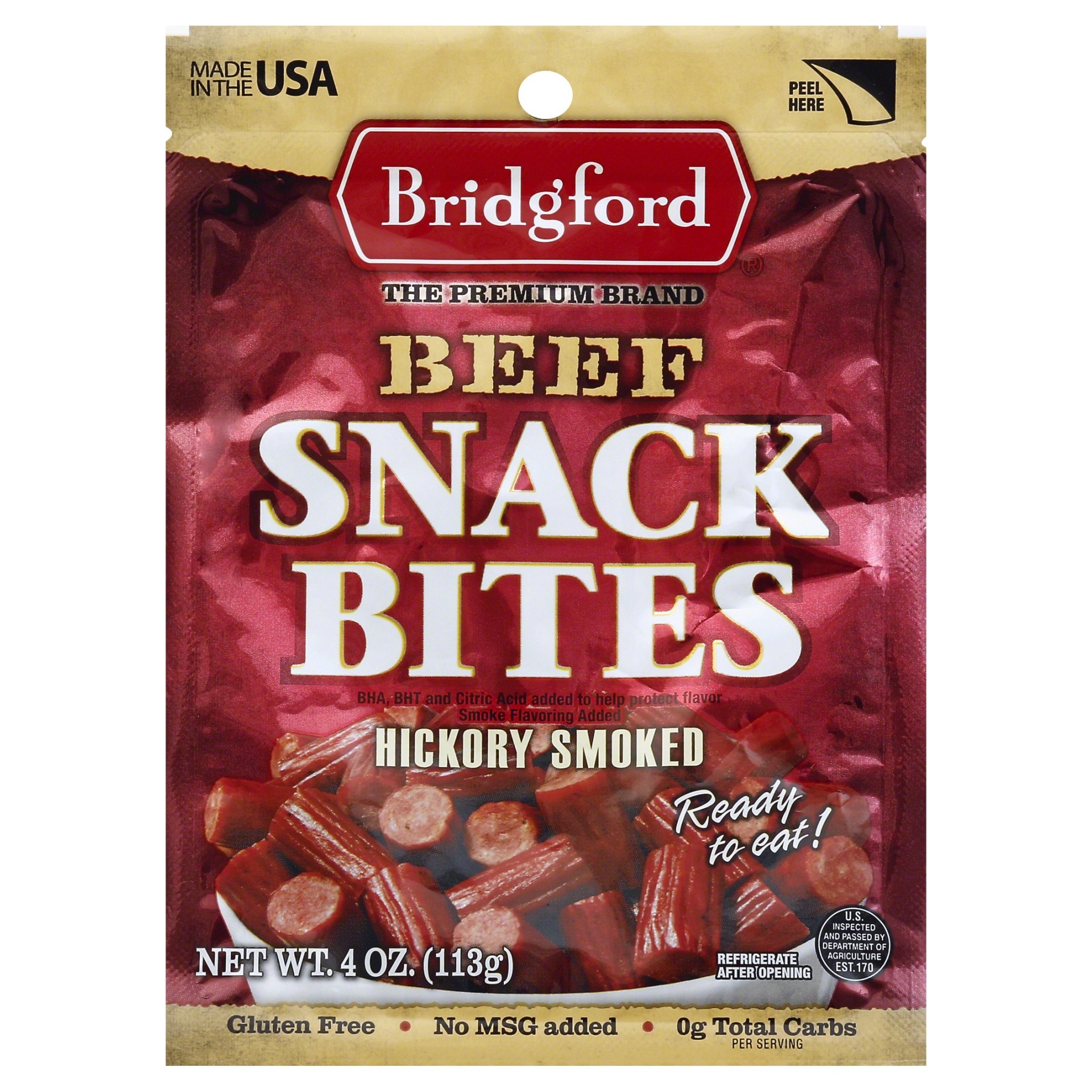 slide 1 of 3, Bridgford Beef Snack Bites, 4 oz