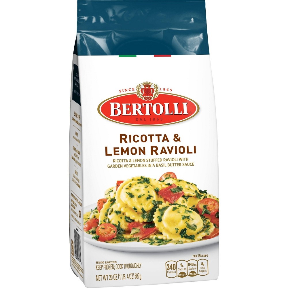 slide 3 of 3, Bertolli Ricotta & Lemon Ravioli, 20 oz