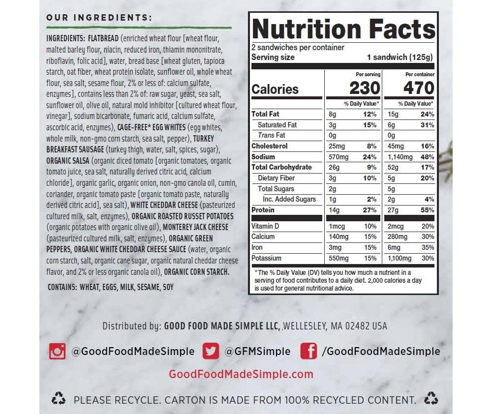 slide 2 of 5, Good Food Made Simple Turkey Sausage & Egg Whites Frozen Flatbread, 8.8 oz