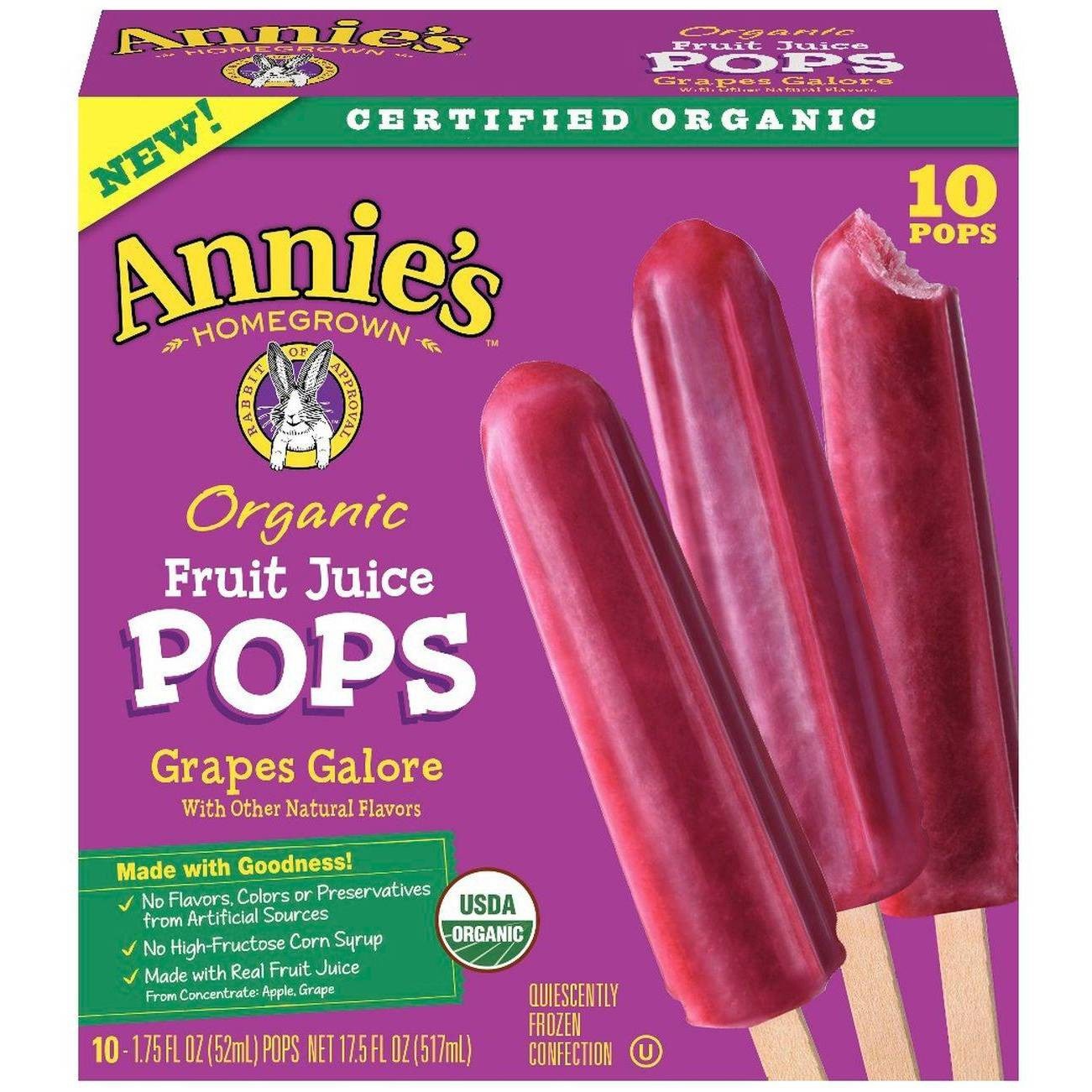 Annie's Organic Frozen Fruit Juice Pops Grape 10 ct Shipt