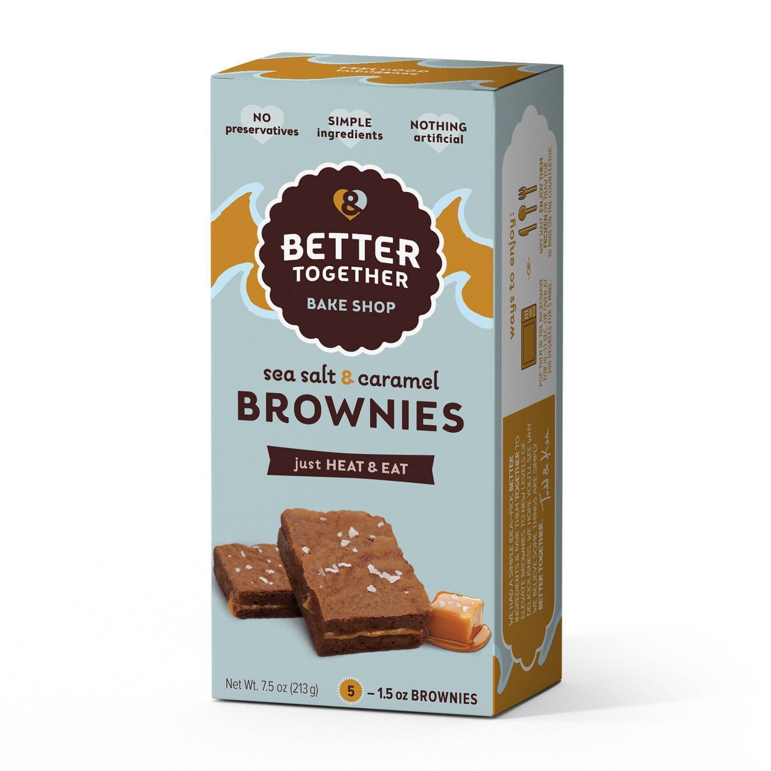 slide 1 of 1, Better Together Baking Sea Salt & Caramel Frozen Brownies, 5 ct