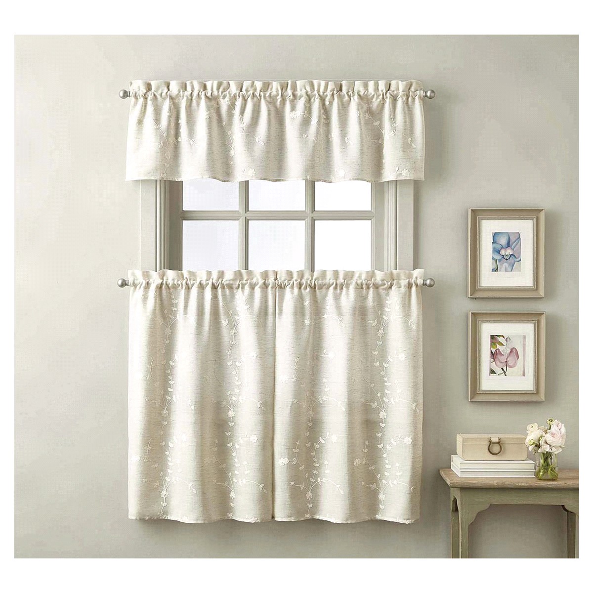 slide 2 of 2, CHF Lynette Valance Linen 56X14, valance