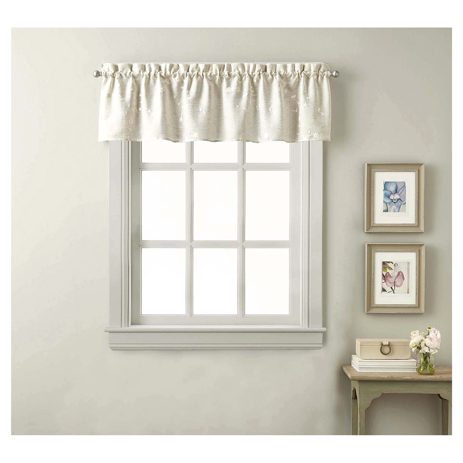 slide 1 of 2, CHF Lynette Valance Linen 56X14, valance