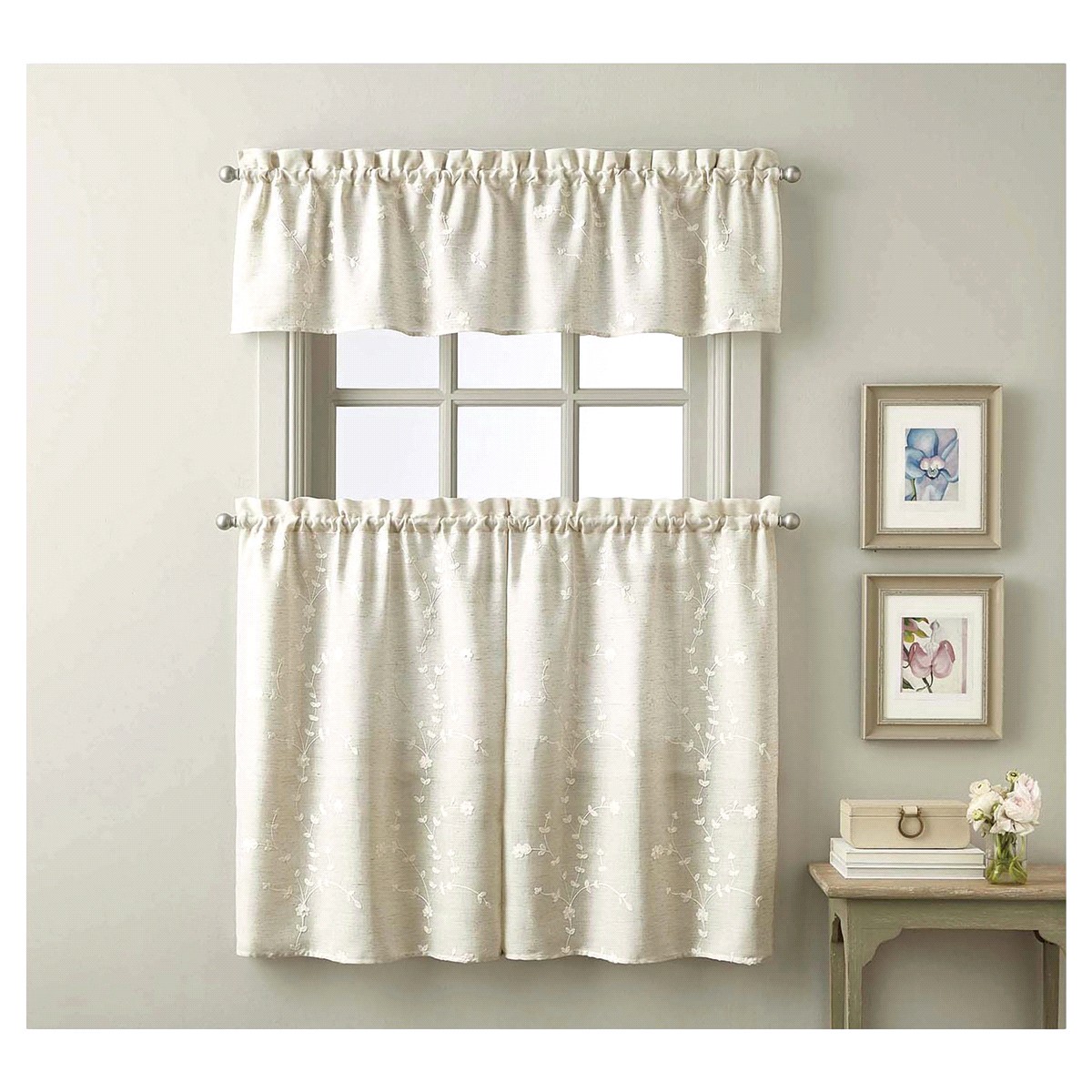 slide 2 of 2, Chf Curtainworks Lynnette Tier Pair 56" W X 36"l, tier