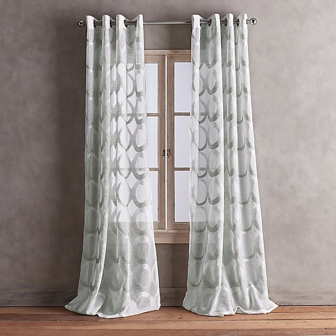 slide 2 of 3, Peri Home Marni Grommet Sheer Window Curtain Panel - Grey, 95 in