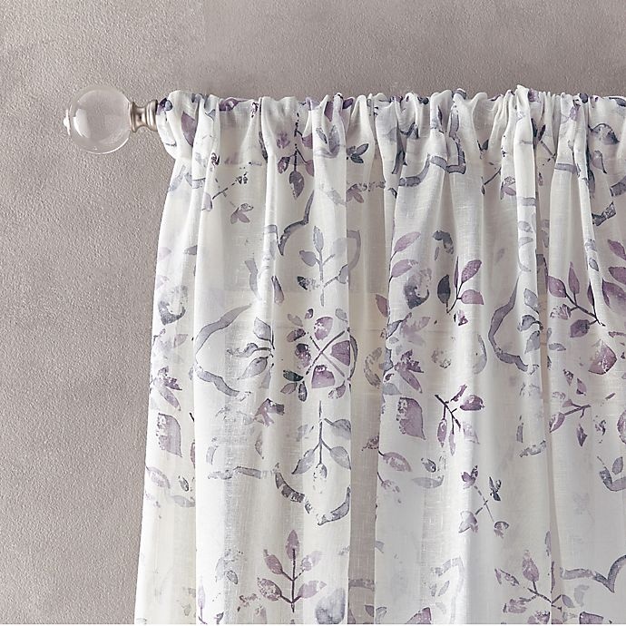 slide 2 of 5, Peri Home Dayna Print Rod Pocket Window Curtain Panel - Amethyst, 84 in