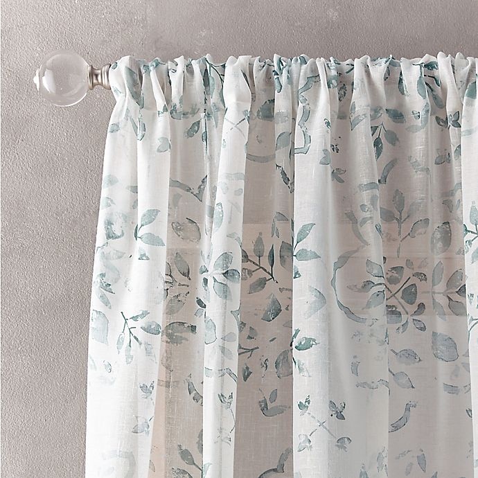 slide 2 of 5, Peri Home Dayna Print Rod Pocket Window Curtain Panel - Teal, 84 in