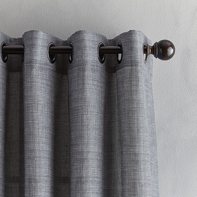 slide 2 of 3, Bedeck Juma Solid Grommet Window Curtain Panel - Grey, 95 in