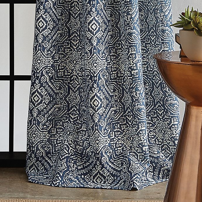 slide 3 of 3, Bedeck Juma Print Grommet Window Curtain Panel - Indigo, 63 in