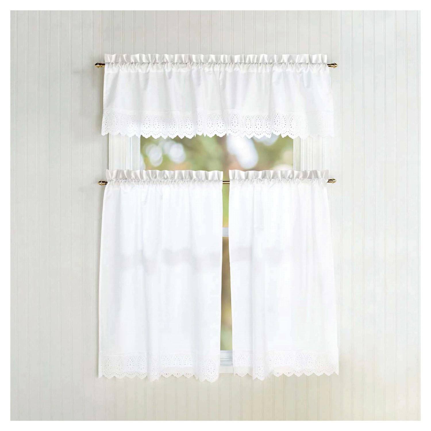 slide 4 of 4, CHF Curtainworks Penny Eyelet Valance 56"w x 14"L, 1 ct