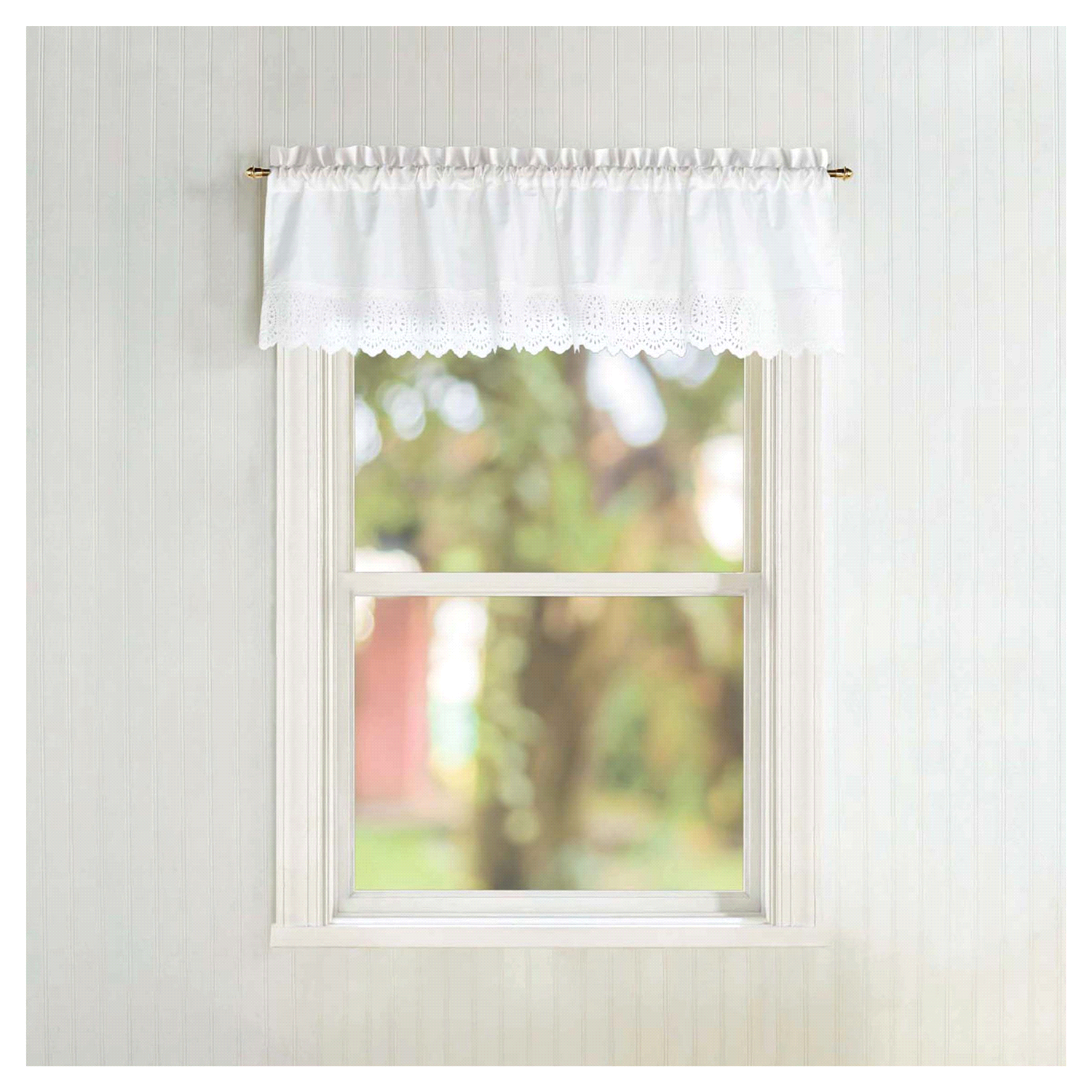 slide 1 of 4, CHF Curtainworks Penny Eyelet Valance 56"w x 14"L, 1 ct