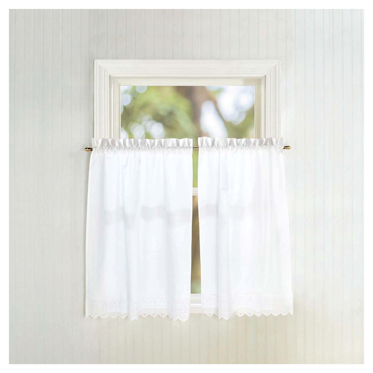 slide 1 of 4, CHF Curtainworks Penny Eyelet Tier Pair 56"w x 36"L, 1 ct