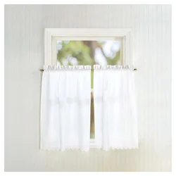 CHF Curtainworks Penny Eyelet Tier Pair 56"w x 36"L