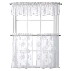 Curtainworks Sibella Lace Tier Pair White