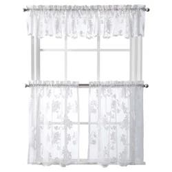 Curtainworks Sibella Lace Tier Pair White