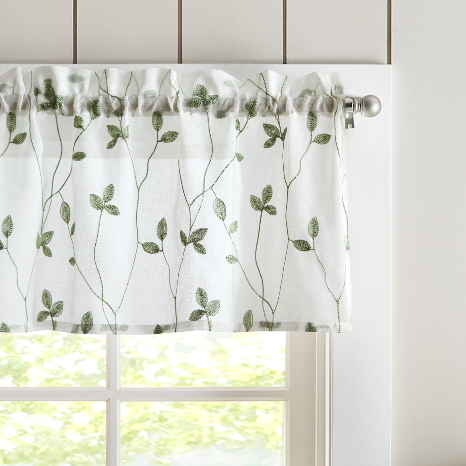 slide 4 of 5, Curtainworks Botanical Valance Sage 56"x14", 1 ct