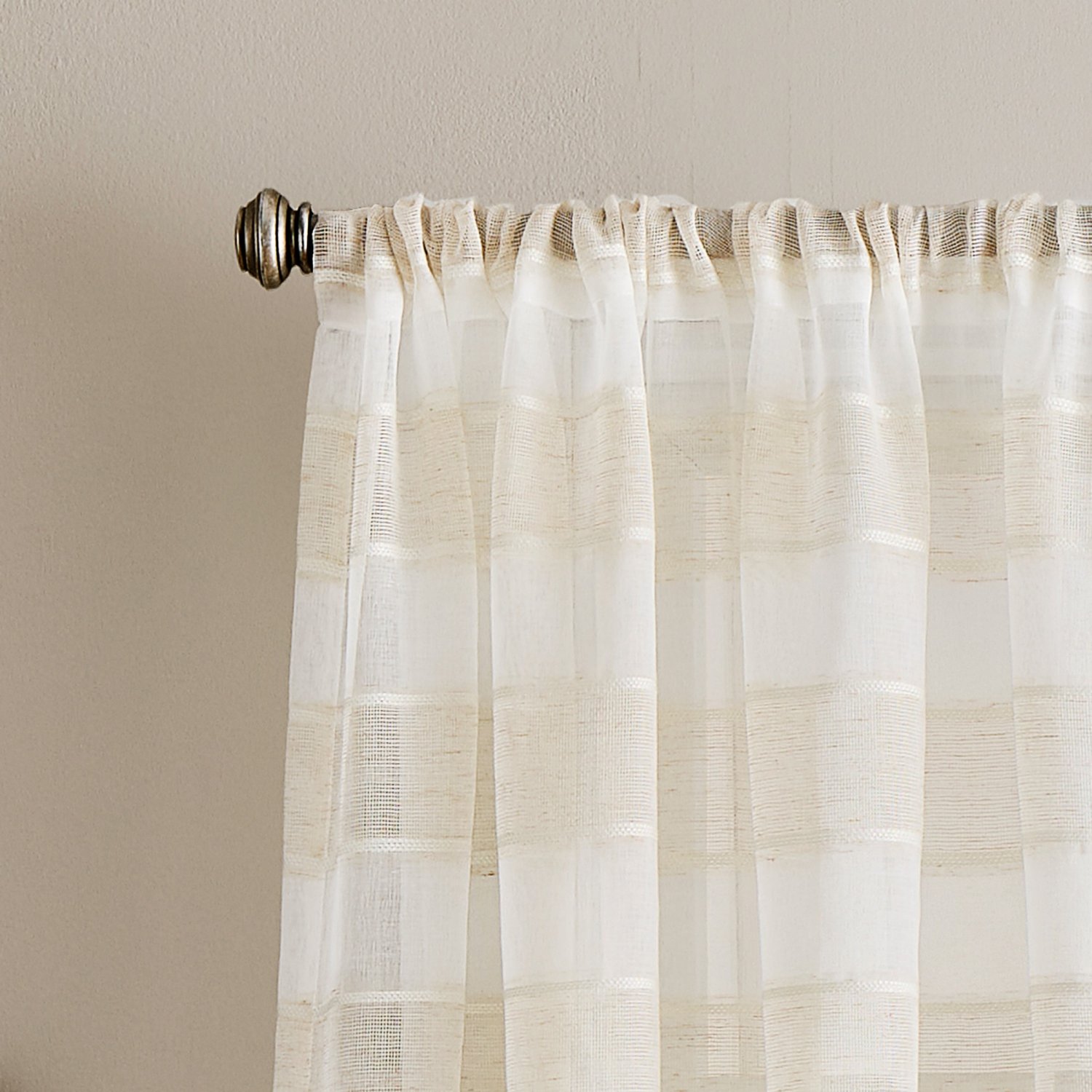 slide 3 of 5, Curtainworks Harbor Sheer Panel Pair 50x84 Linen, 1 ct