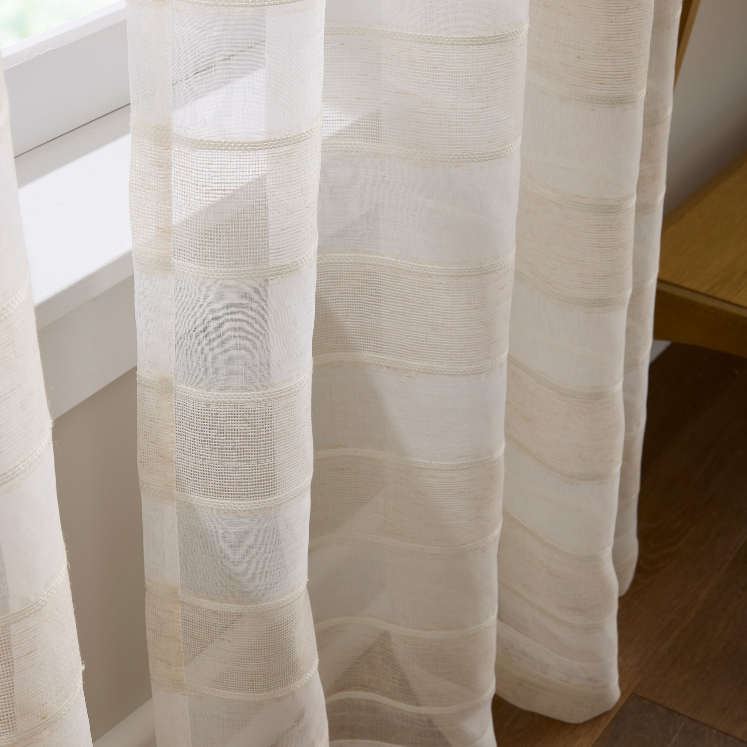 slide 5 of 5, Curtainworks Harbor Sheer Panel Pair 50x84 Linen, 1 ct