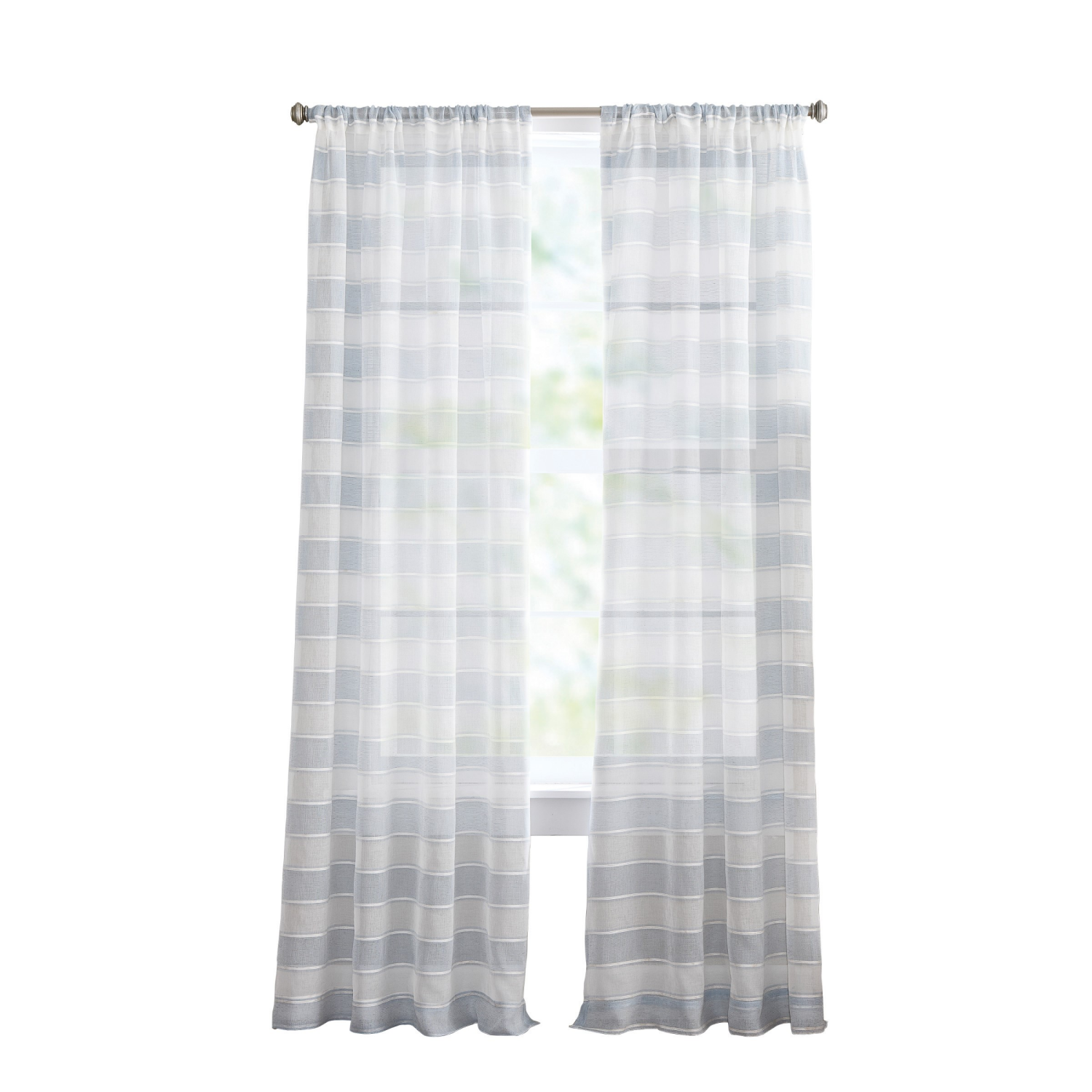 slide 2 of 5, Curtainworks Harbor Sheer Panel Pair 50x63 Chambray, 1 ct