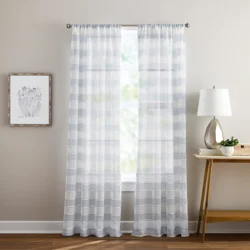 Curtainworks Harbor Sheer Panel Pair 50x63 Chambray