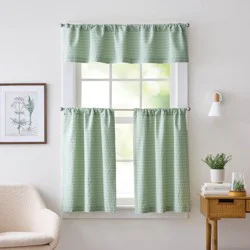 Curtainworks Bridge St Tier Pair 56x36 Sage