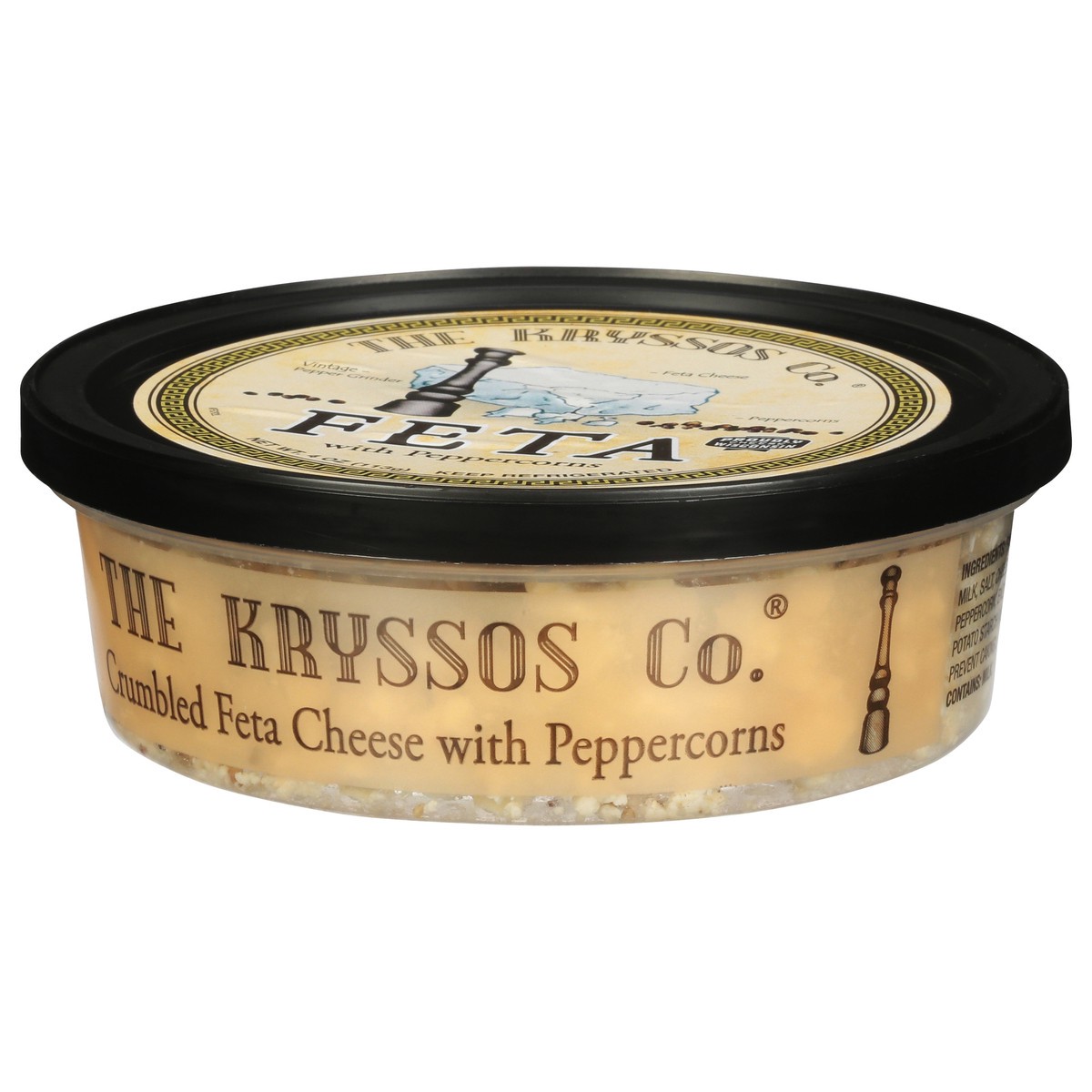slide 2 of 11, Kryssos Crumbled Feta Cheese with Peppercorns 4 oz, 4 oz