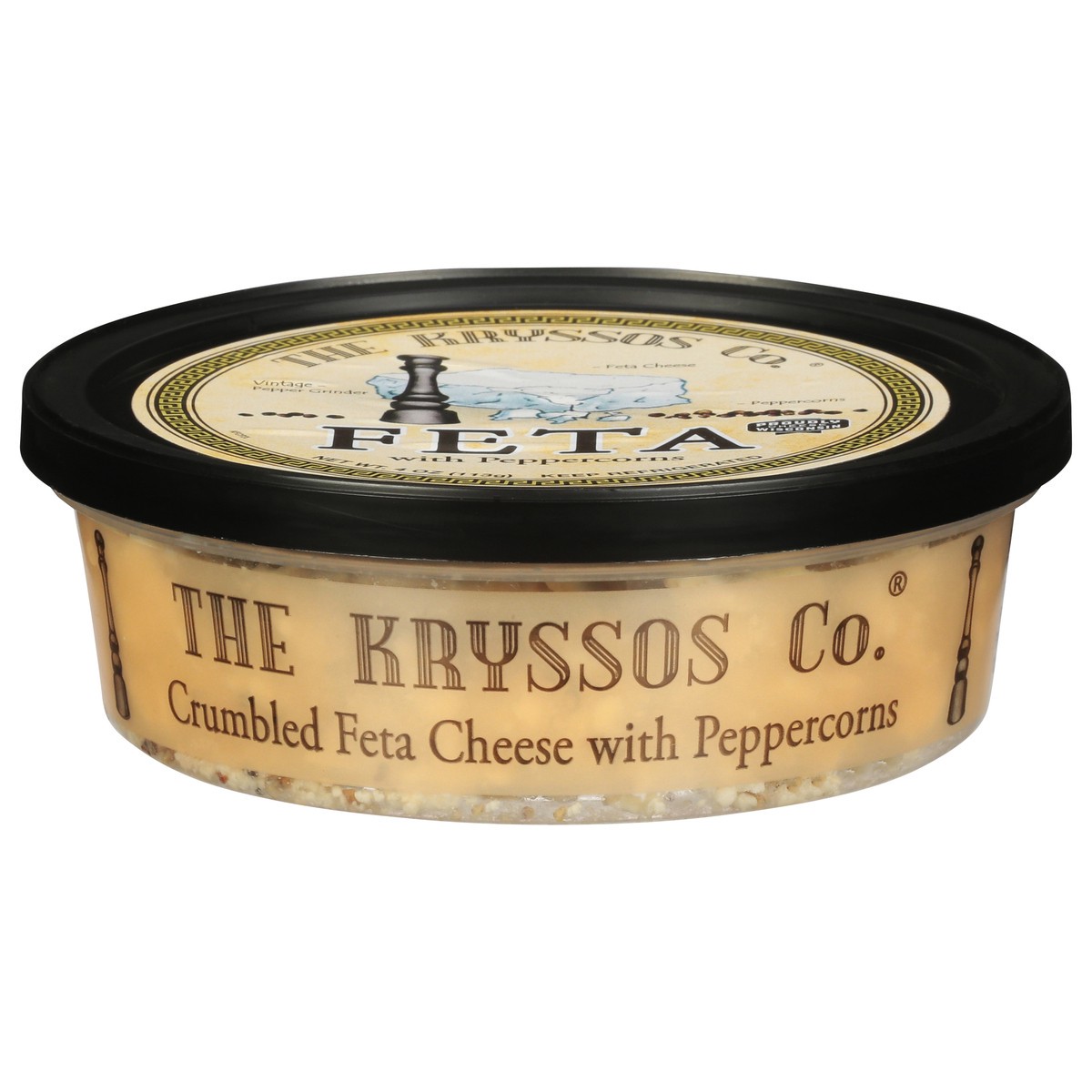 slide 1 of 11, Kryssos Crumbled Feta Cheese with Peppercorns 4 oz, 4 oz