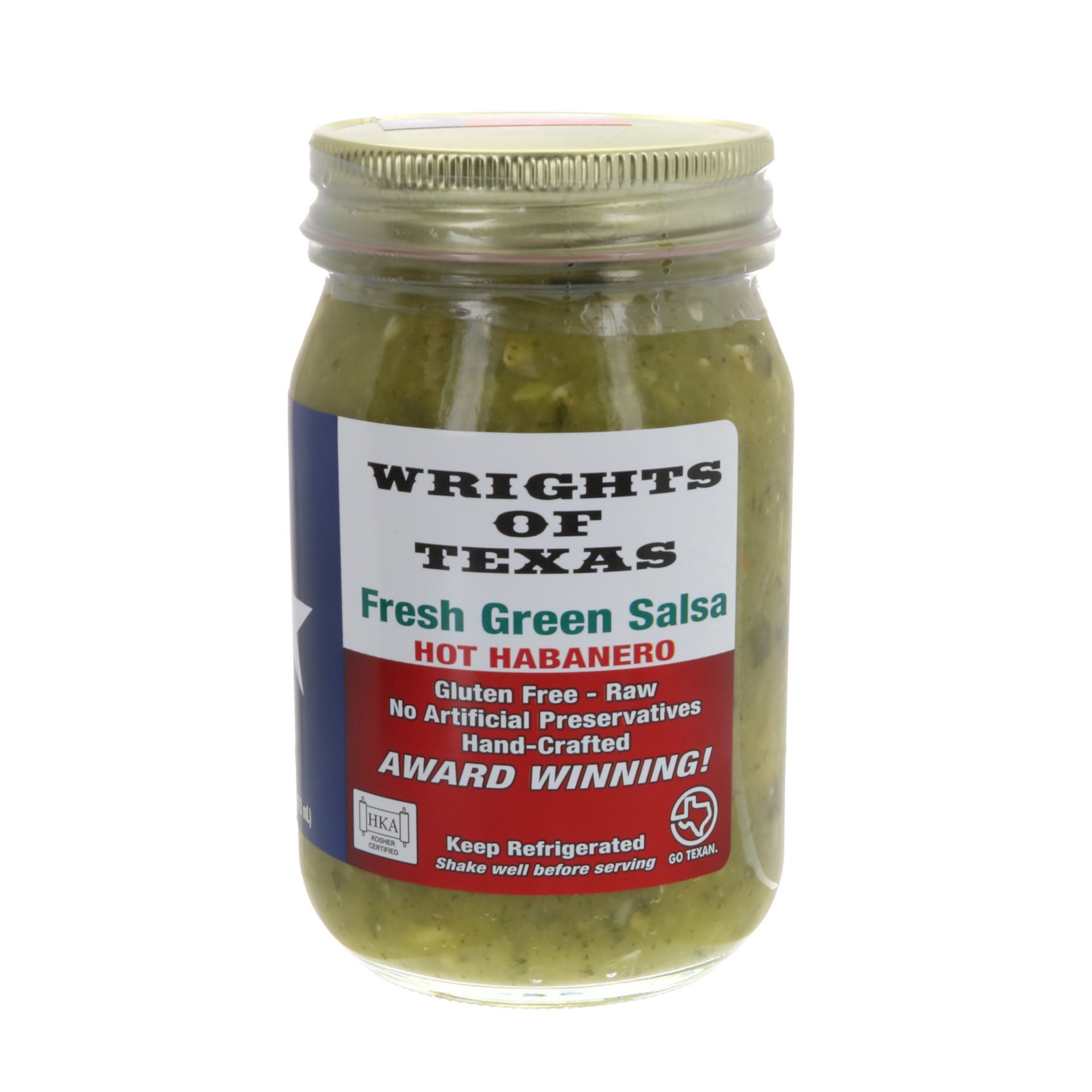slide 1 of 1, Wrights of Texas Hot Habanero Fresh Green Salsa 16 fl oz, 16 fl oz