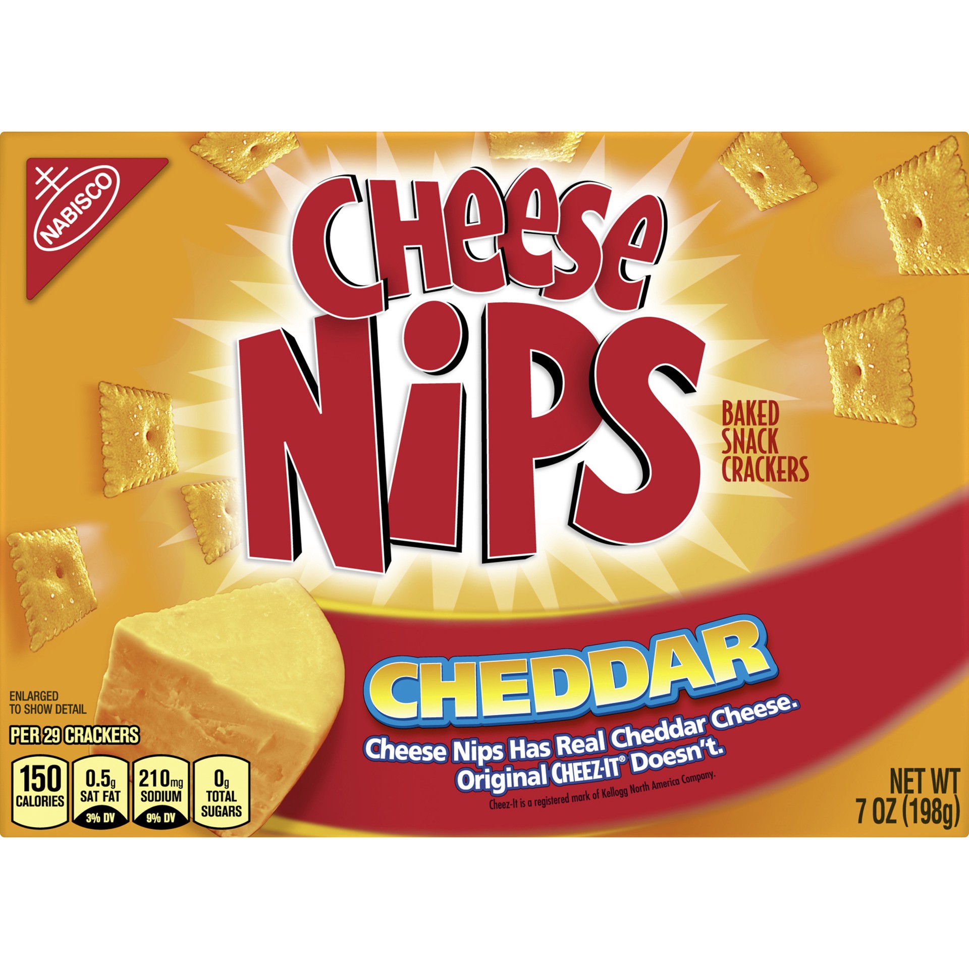 slide 2 of 5, Cheese Nips Crackers Baked Snack Cheddar, 7.01 oz