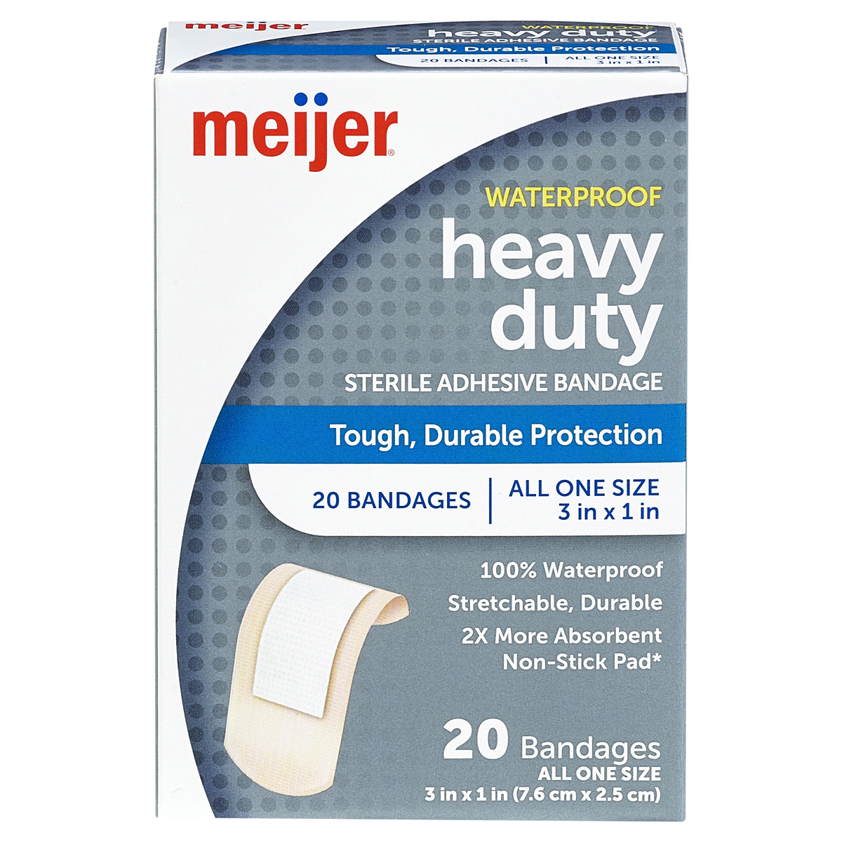 slide 1 of 9, Meijer Plastic Waterproof Bandages 1"x3", 20 ct