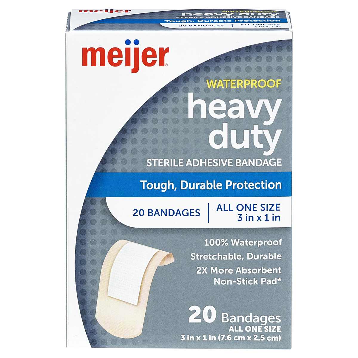 slide 1 of 1, Meijer Plastic Waterproof Bandages, 20 ct