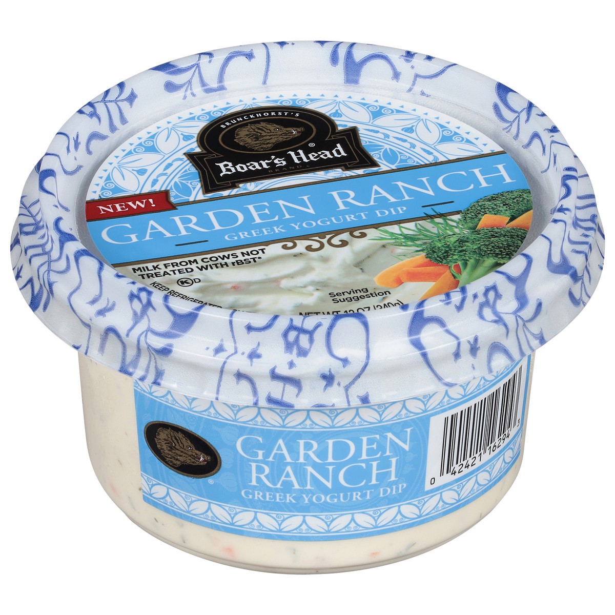 slide 10 of 14, Boar's Head Garden Ranch Greek Yogurt Dip, 12 oz