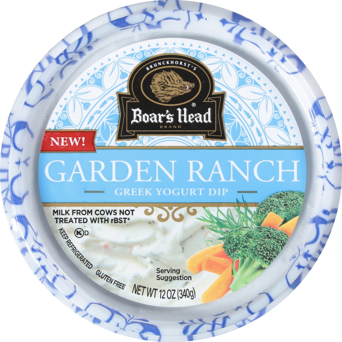 slide 14 of 14, Boar's Head Garden Ranch Greek Yogurt Dip, 12 oz