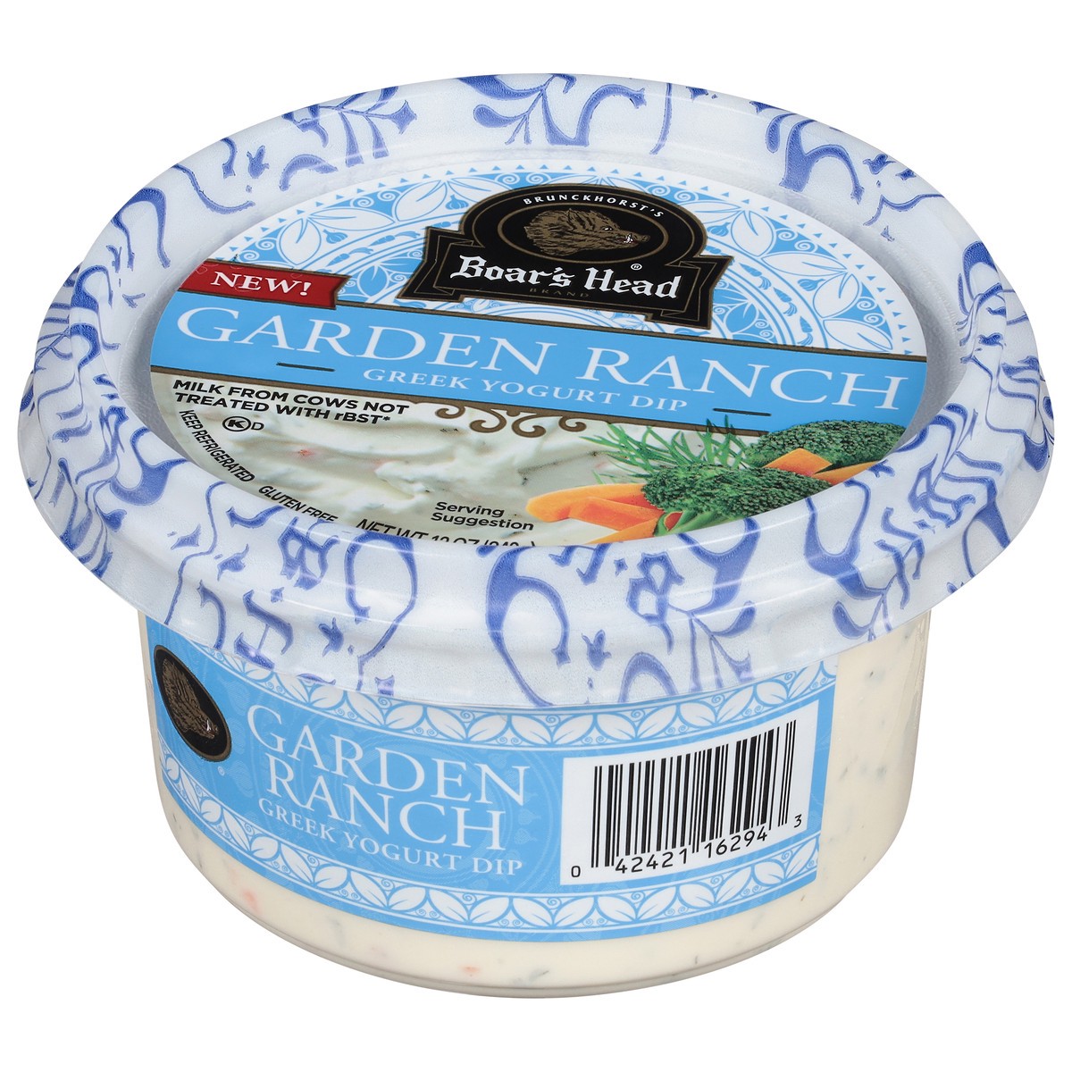 slide 2 of 14, Boar's Head Garden Ranch Greek Yogurt Dip, 12 oz