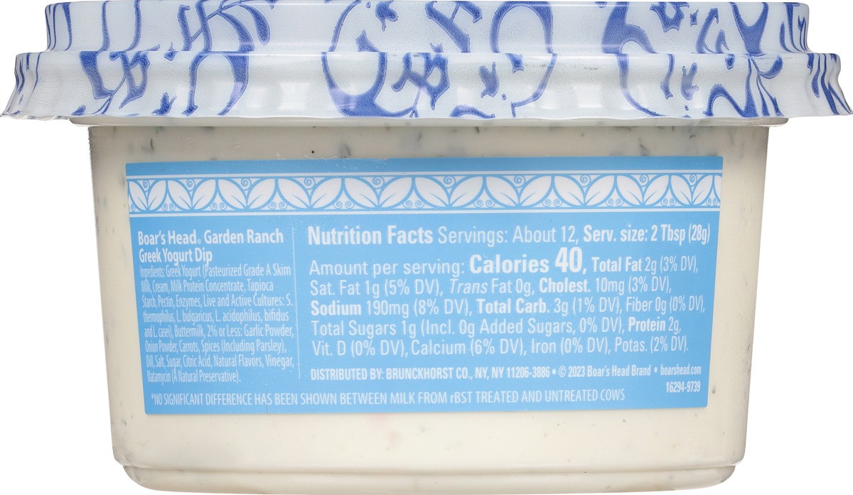 slide 9 of 14, Boar's Head Garden Ranch Greek Yogurt Dip, 12 oz