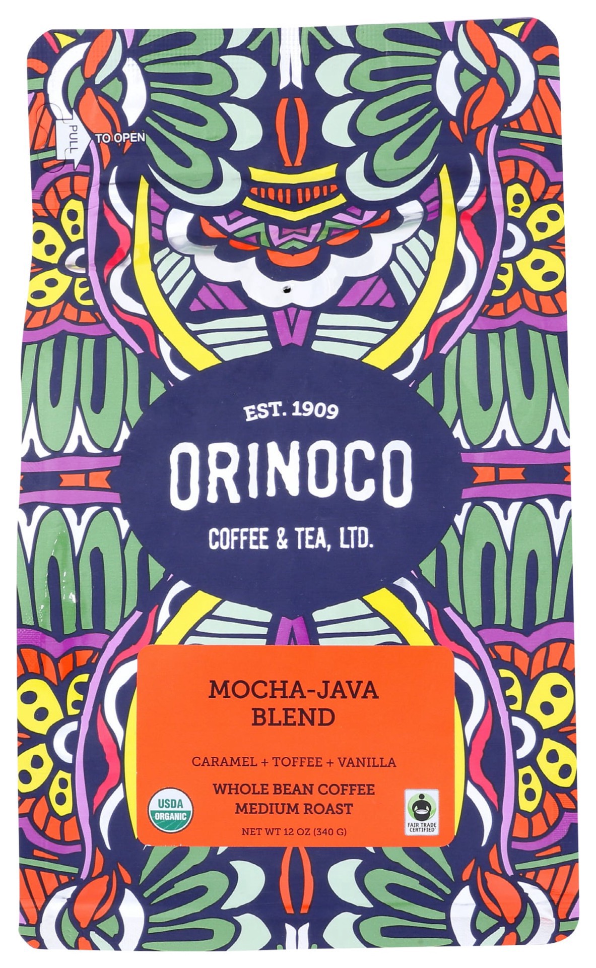 slide 1 of 5, Orinoco Coffee & Tea Mocha-Java Blend Whole Bean Coffee Medium Roast - 12 oz, 12 oz