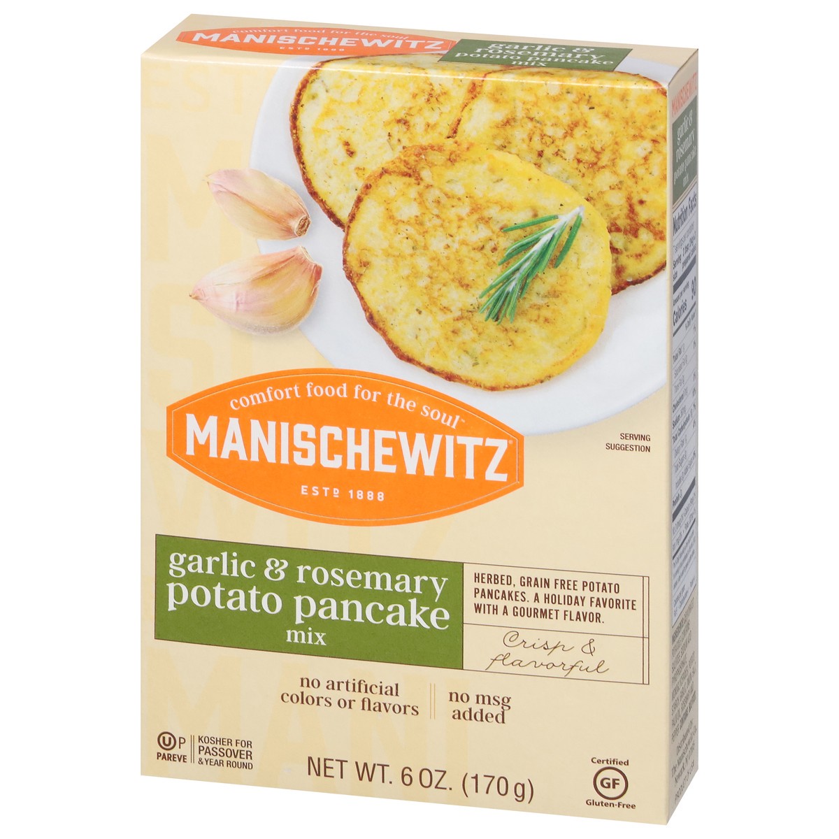 slide 6 of 9, Manischewitz Garlic & Rosemary Potato Pancake Mix 6 oz, 6 oz