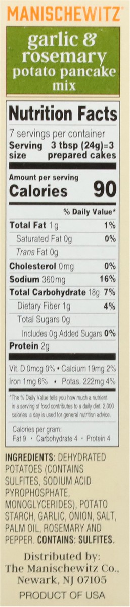 slide 5 of 9, Manischewitz Garlic & Rosemary Potato Pancake Mix 6 oz, 6 oz