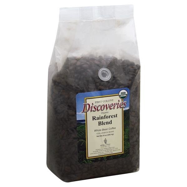 slide 1 of 1, White Coffee Corporation Organic Whole Bean Rainforest Blend Coffee 24 oz, 24 oz