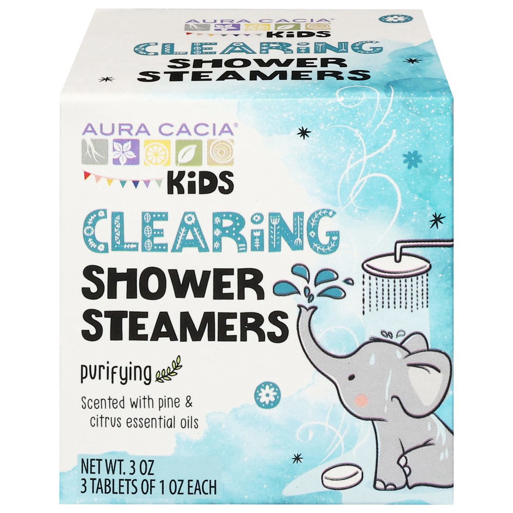 slide 1 of 1, Aura Cacia Purifying Clearing Shower Steamers 3 - 1 oz Tablets, 3 ct