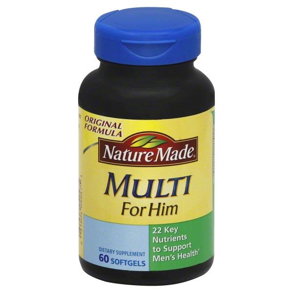 slide 1 of 4, Nature Made Multi For Him Dietary Softgels Original Formula, 60 ct