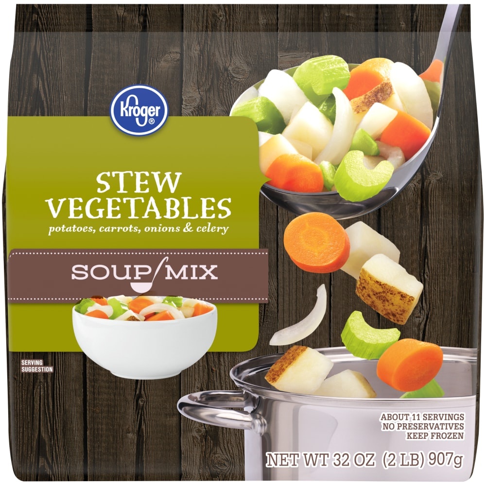 slide 1 of 1, Kroger Mix Stew Vegetables Soup, 32 oz