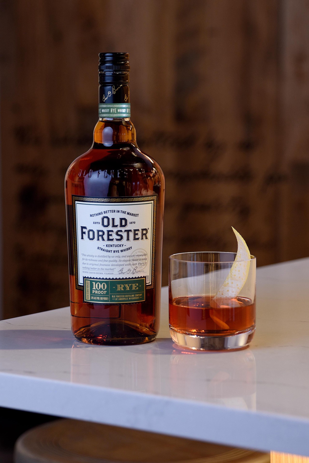 slide 4 of 5, Old Forester Kentucky Straight Rye Whisky, 750 mL Bottle, 100 Proof, 750 ml