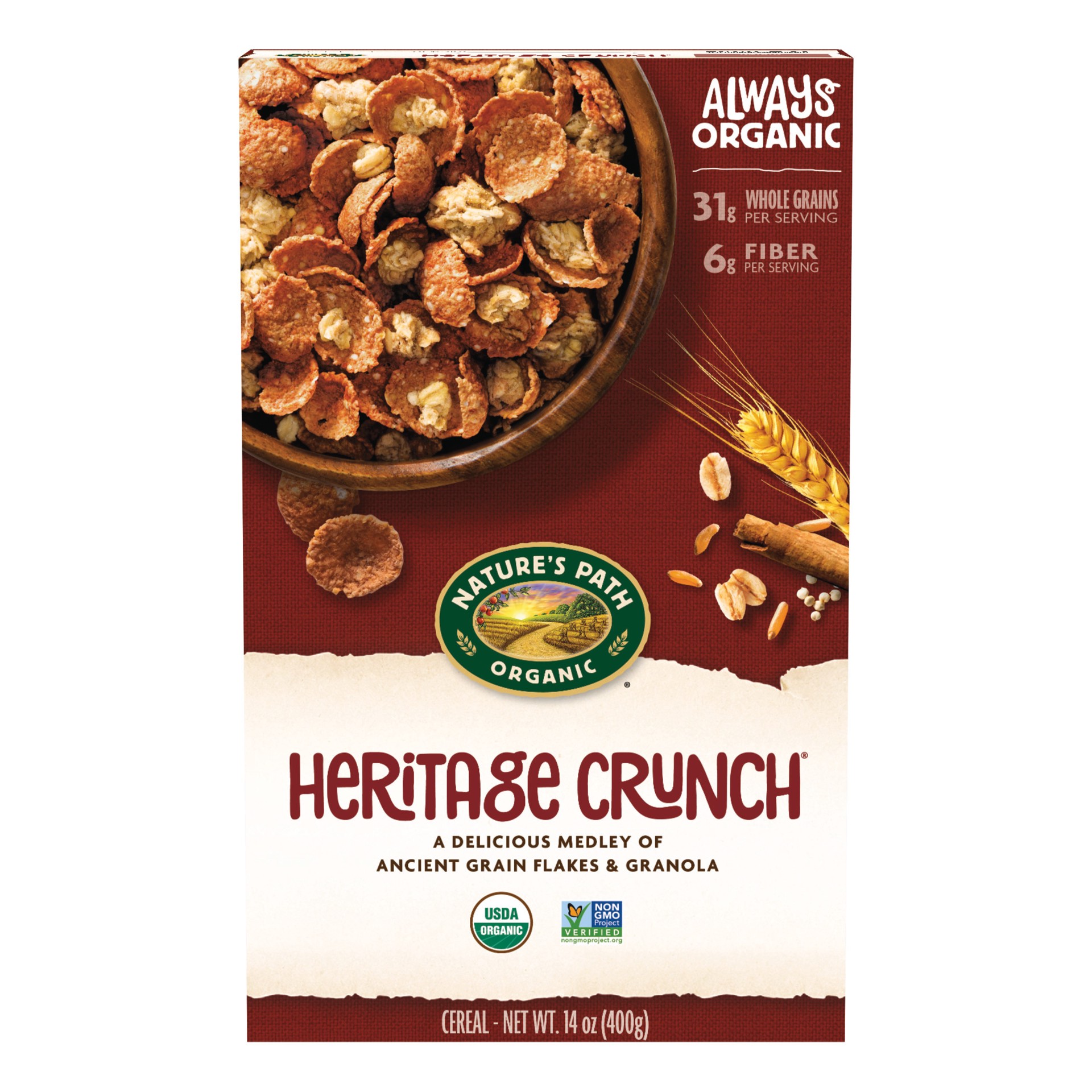 slide 1 of 6, Nature's Path Organic Heritage Crunch Cereal 14oz Box, 14 oz