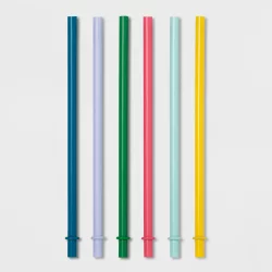 8" 6pk Plastic Kids Straws - Pillowfort
