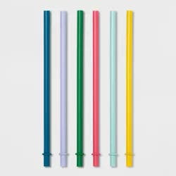 8" 6pk Plastic Kids Straws - Pillowfort