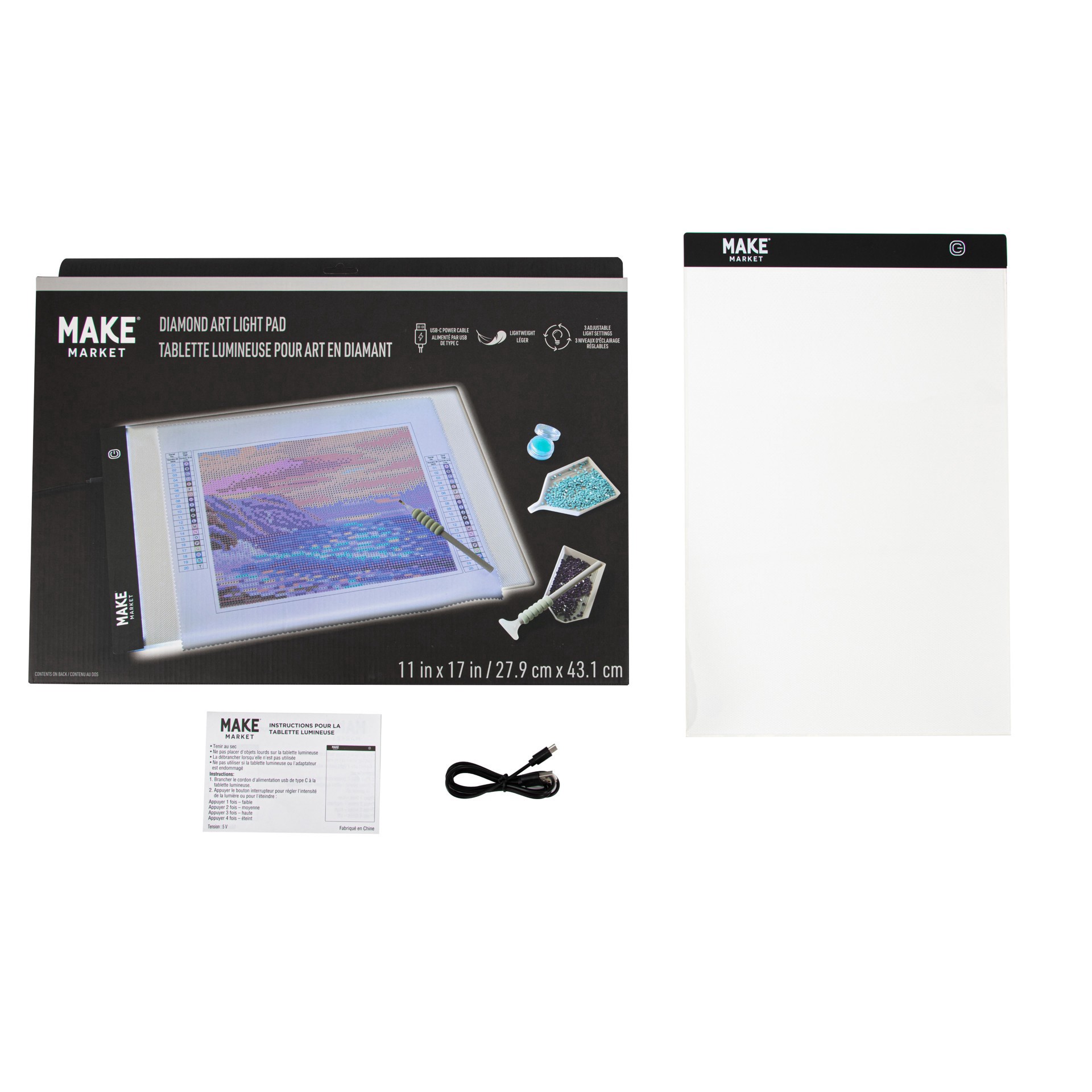 slide 7 of 7, 11" X 17" Diamond Art Light Pad By Make Market, 11 in x 17 in