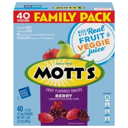 Mott's Fruit Flavored Snacks, Halloween Treats, Berry, Gluten Free Snack, Family Pack, 40 Ct, 32 oz